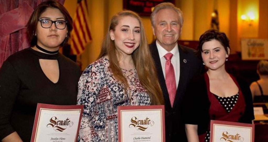 Poetry Out Loud Winners with Senator Nielsen